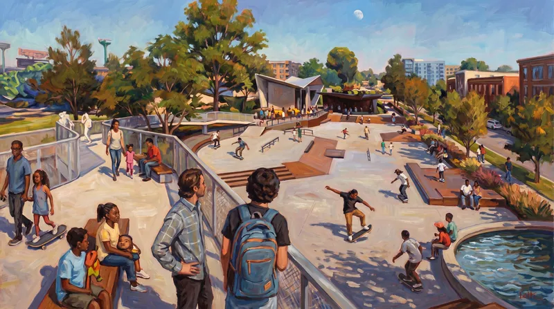 Brian Lotti 风格公园生活场景插画 / Park Life Scene in Brian Lotti Style
