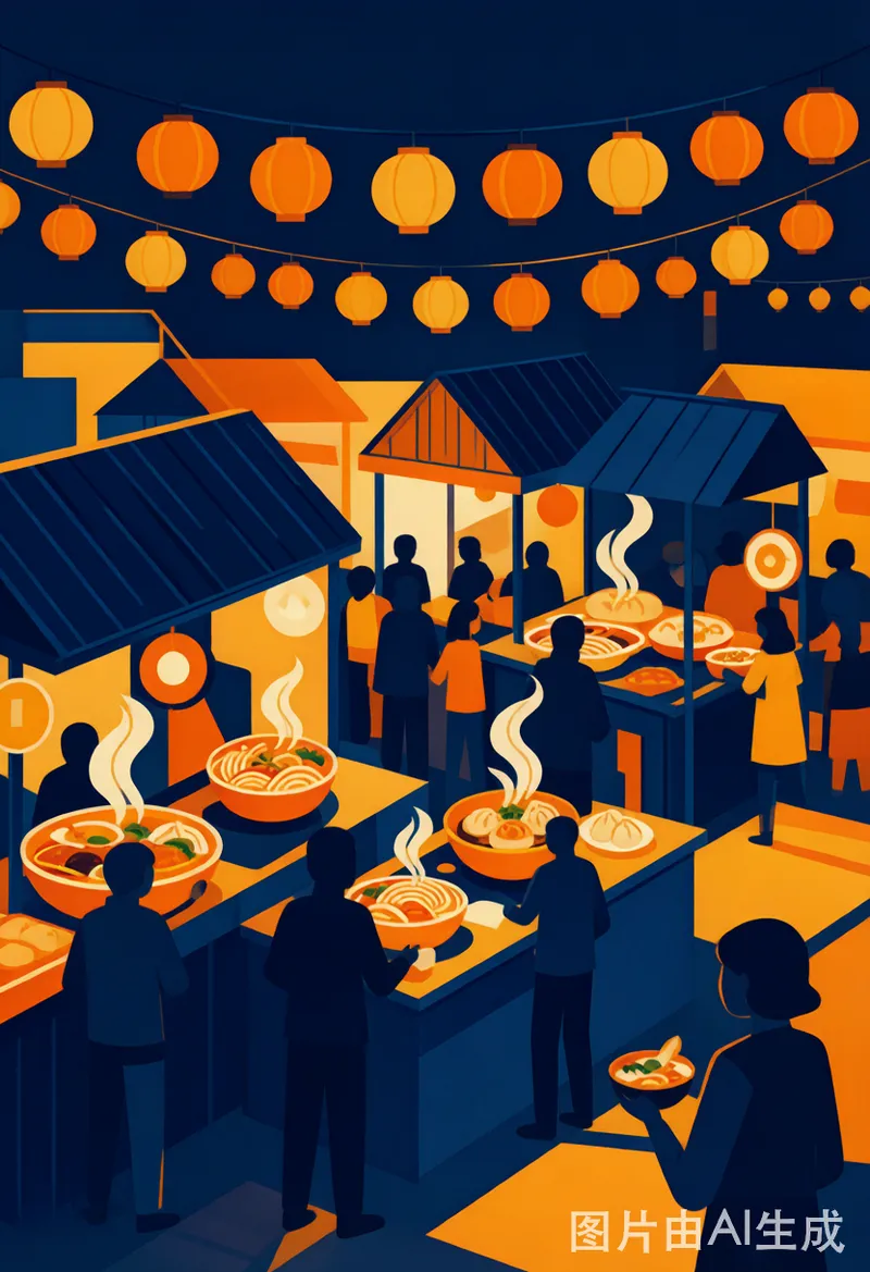 夜市美食插画 / Night Food Market
