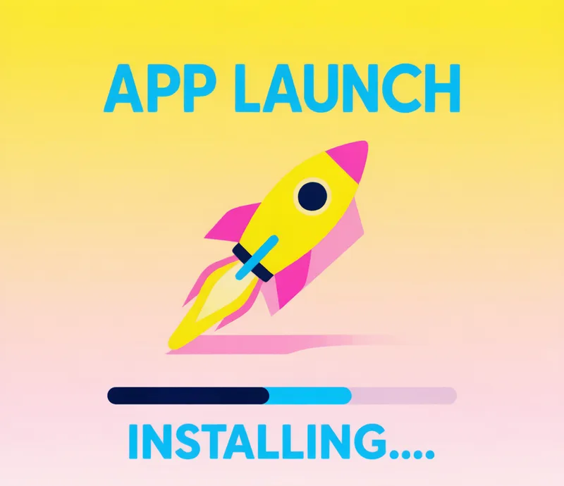 应用发布极简插画 / Minimalist App Launch Illustration